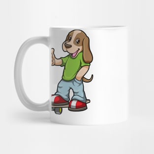 Dog as Skater with Skateboard Mug